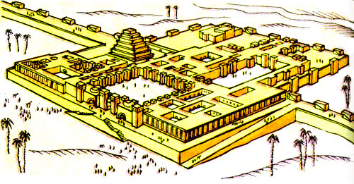 Дур-Шаррукин. Общий вид дворца ассирийского царя Саргона II. 711 — 707 г. до н. э. 