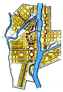 Центральная часть Твери. План 1768 г. (по В. Лаврову)