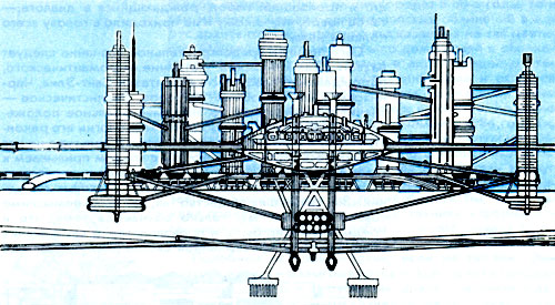 Проект динамического, изменяющегося города. Арх. Р. Херрон (1963 г.)