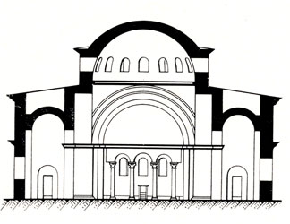 Эфес. Церковь Марии, VI в. Поперечный срез