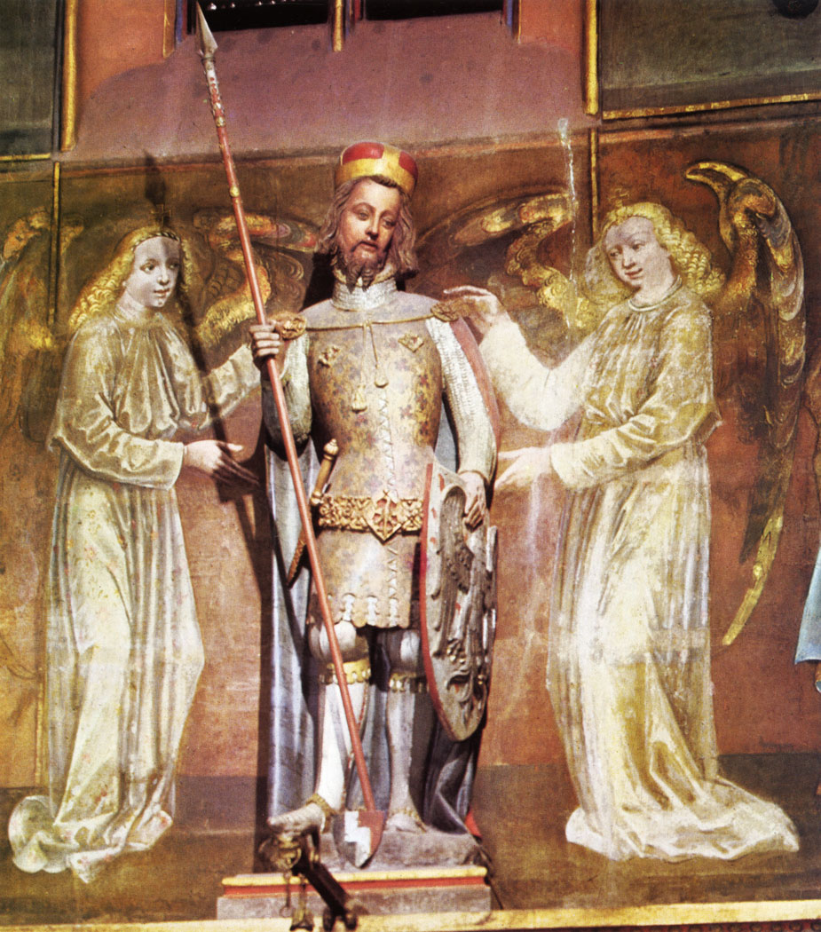 In shaping the ideological tradition of the Czech feudal state, for which Charles IV was largely responsible, the cult of Prince Wenceslas the Saint held an important place (935). A portrait statue celebrates the memory of St. Wenceslas; it was made for the chapel in St. Vitus's in 1373 by stonemason Henry, one of Peter Parler's nephews.