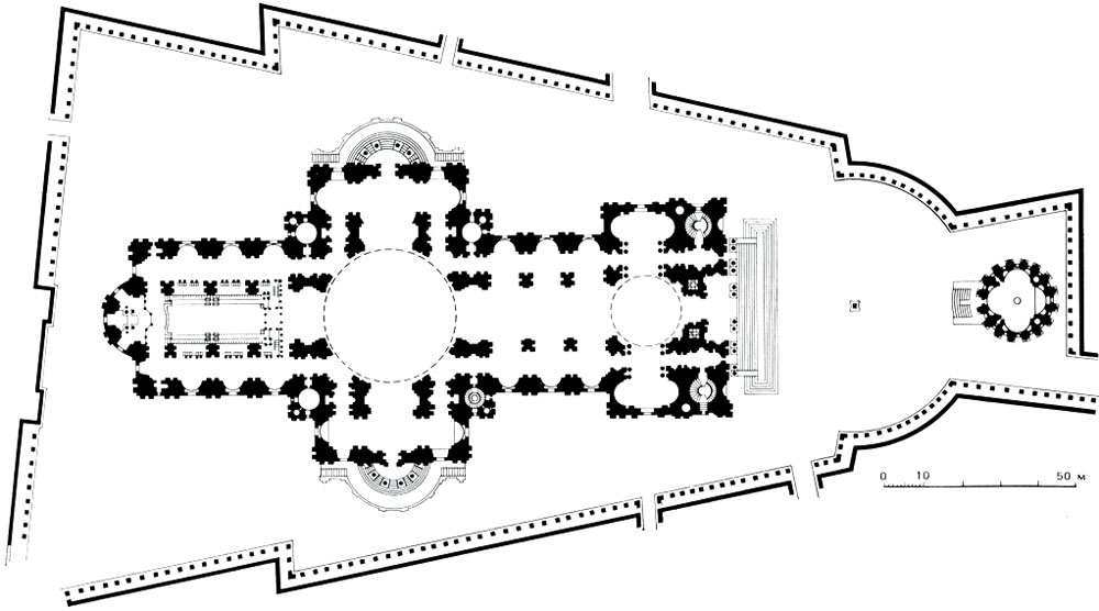 План площади св. Павла в Лондоне по проекту Кристофера Рена (проект составлен около 1675 г.)