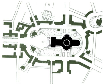 Послевоенные предложения по реконструкции соборной площади в Лондоне проекты: 1 - Королевской академии