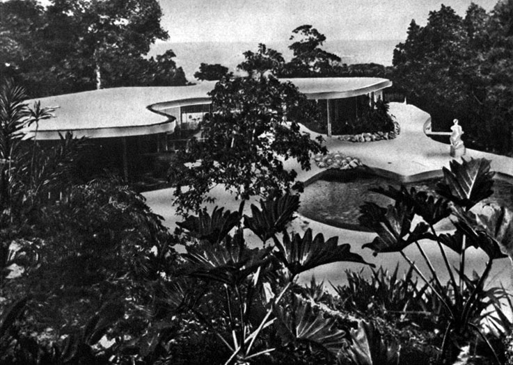 Дом О. Нимейера в Каноа, Рио-де-Жанейро, 1953 г. Общий вид