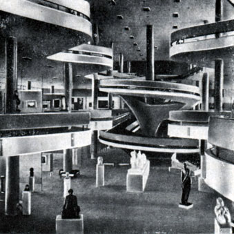 Международная выставка в честь 400-летия Сан-Паулу, 1951 - 1954 гг. Интерьер павильона промышленности