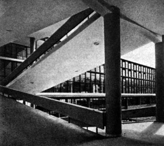 Международная выставка в честь 400-летия Сан-Паулу, 1951 - 1954 гг. Деталь павильона промышленности