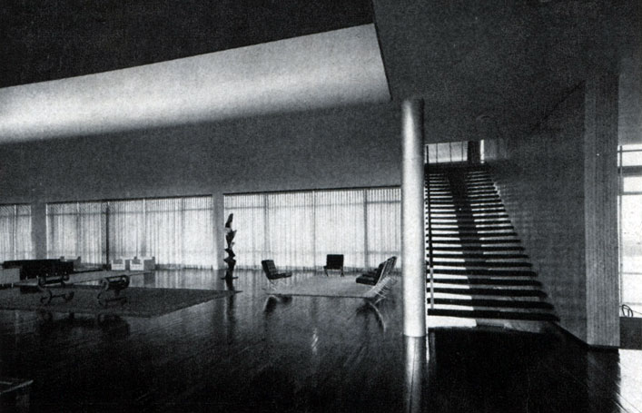 Дворец Рассвета (Алворада) в Бразилиа, 1958 г. Интерьер приемного зала