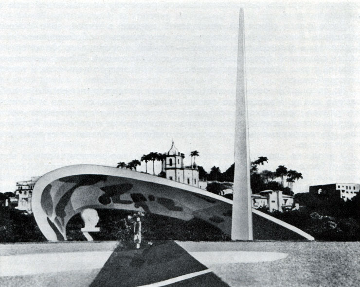 Проект монумента Рую Барбоза, 1949 г. Художник К. Портинари, скульптор А. Сескьяти. Фото с макета