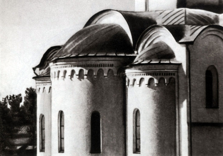 Переславль-Залесский. Абсиды Спасо-Преображенского собора. Здание построено в 1152 г