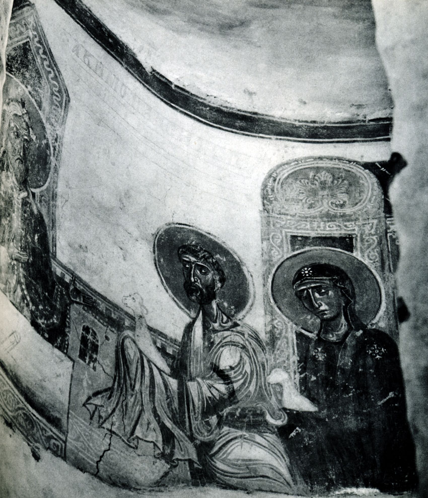 Staraya Ladoga. The Church of St. George. Second part of the XII century. Apse painting fragment of the 80-ies of the XII century