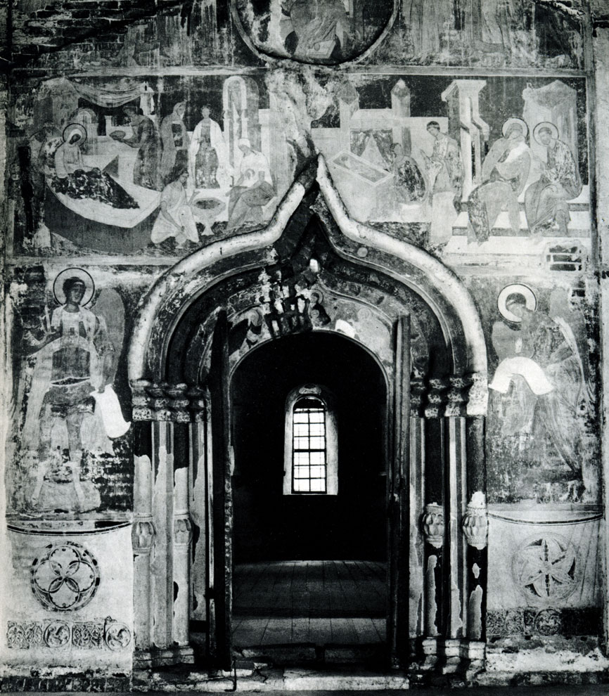 Ferapontov Cloister. The Cathedral of Birth of the Virgin. 1490. Wall painting in the vestibule of the church