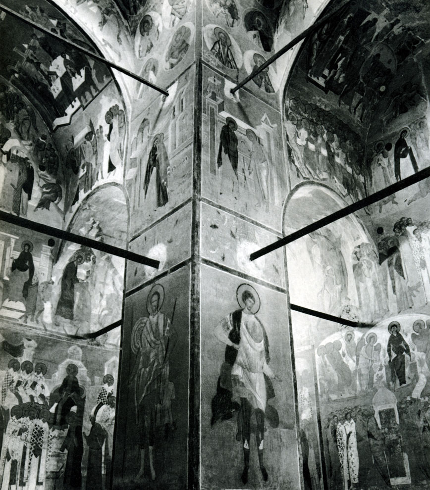 . Ferapontov Cloister. The Cathedral of Birth of the Virgin. Inside view with Dionisy's frescoes. 1500-1502