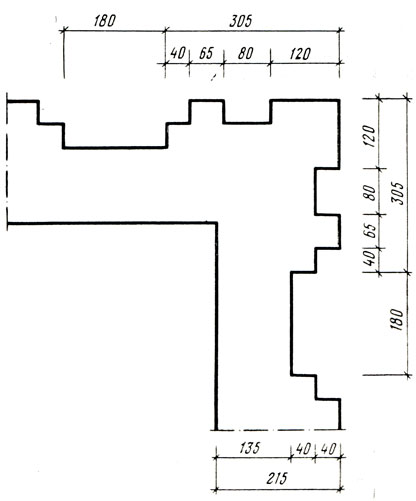 Рис. 10. Оформление северо-восточного угла Центрального массива дворца. План