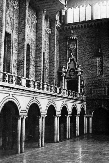 Стокгольм. Здание ратуши. Архит. Р. Эстберг, 1911 - 1923. Синий зал
