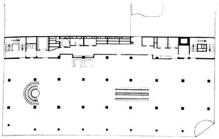 Стокгольм. Здание универмага ПУБ. Архитекторы Э. и Т. Алсен, 1955 - 1959. План типового этажа