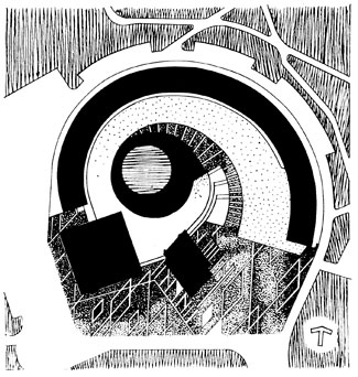 Стокгольм. Комплекс 'Венергрен-центра'. Архитекторы С. Линдстрём и А. Бюден, 1959 - 1961. Генплан