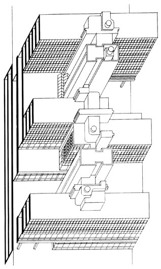 Стокгольм. Комплекс конторских зданий 'Гарнизонен'. Архитектурное бюро 'А-4 Архитектенконтор АБ', 1972. Типовой блок