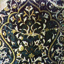 A fragment of multi-coloured glazed majolica. 14th century