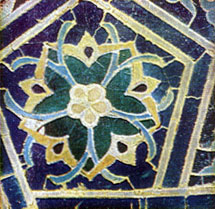 A fragment of facing of the turn of the 14th century. Sets of mosaica compiled of glazed tiles based on silicate