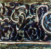 Carved glazed terracotta. A detail of the facing. 14th century
