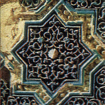 Carved glazed terracotta. 14th century