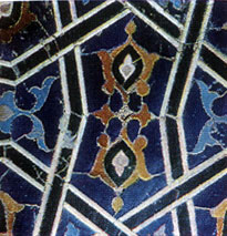 А fragment of facing of the turn of the 15th century Sets of mosaic made of glazed tiles based on silicate